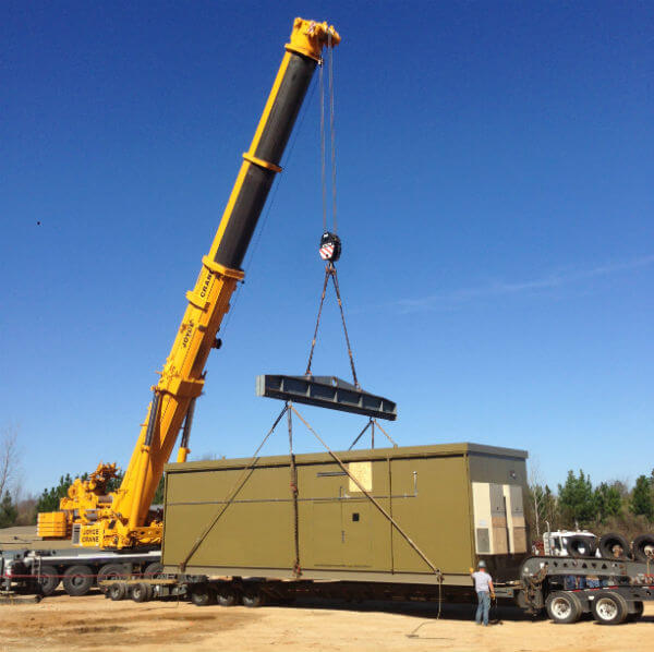 crude oil pumping system with crane
