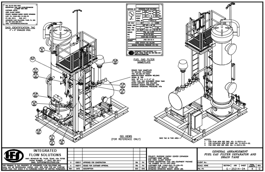 AECOM fuel gas separator system